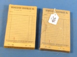 2 Winchester Hardware Co. Sales Ticket Books