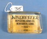 1910 Winchester Glass Paperweight( Black Letters)
