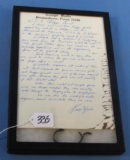 Winchester Trigger Guard & Authenification Letter From George Maddis (handwritten)