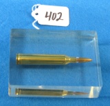 Bullet Paperweight Display; Winchester Superspeed; Acrylic