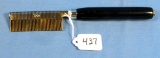 Metal Comb-like Tool; 2 Rows Of Teeth; Wood Handle; Marked Winchester Trademark On The Spine; Under