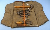 11 Tool Outfit; Heavy Canvas Roll; Black Cloth Tag; Winchester