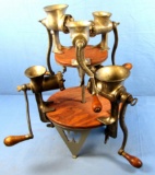 Food Chopper Display; Craftsman Made (heavy Steel & Wood); W/6 Winchester Food Grinders; W11; W12;