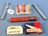 3 Pocket Light Penlights (1 In Orig. Box); 4 Aa Batteries & Flashlight Bulbs In Orig. Pkg.