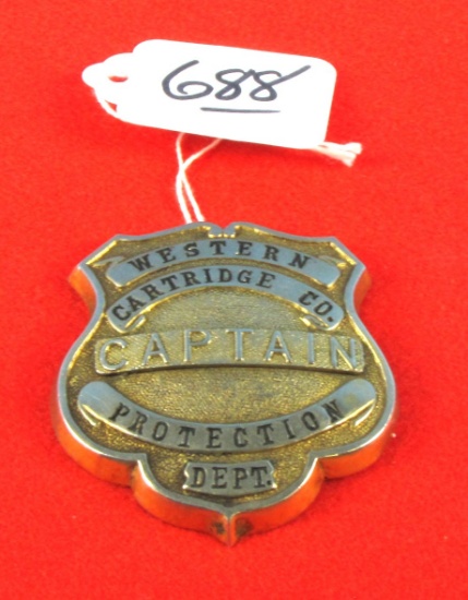 Western Cartidge Co. Captain Protection Dept. Badge