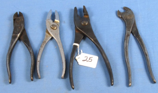 End Nippers; De-125; 2 Pr. Comb. Pliers; De 725-8 & Shap.; Unusual Tool; S-5241 Shapleigh's