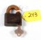 Padlock; Simmons; On Both Sides Of Body & Brass Hasp; Small W/key