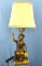 Dutch Boy Painter Figurine; Table Lamp. Bronze Finish; Store Advertising Give Away; Very Good; Elec