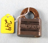 Padlock; Winchester; Raised Letters; Both Sides & Brass Hasp