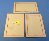 Winchester Store Blank Advertising Cards; Gray W/red Name & Red Border. 3 Cards; 7in X 11in New; Ne