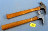 2 Straight Claw Hammers; Shapleigh; 1 Is Extra Nice