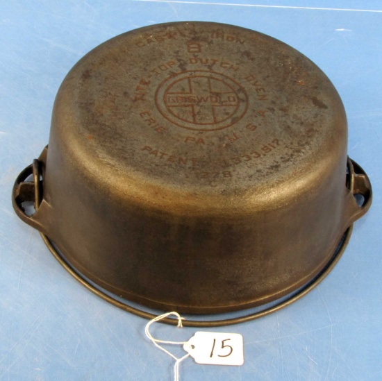 #8 Tite-top Dutch Oven; Griswold; Ll; Block; Epu; P/n 1278 W/patent