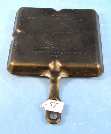 Colonial Breakfast Skillet; Griswold; Epu; P/n 666; Patent Applied For