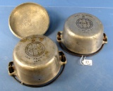 Alum. Dutch Oven; #6 Griswold Ll; Epu; 462 ½ W/cover A462 ½ C; Griswold Ll; Slant. (2 Bottoms-1 Cov