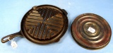 2 Items: Top Grill Plate To Griswold Epu Double Broiler P/n 875 & A Tin Cover (you Tell Us?)
