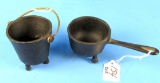 2 Pcs: Colonial Smoking Set; Long Hndl Pot; P/n 772 & Bailed Kettle; P/n 773; Both Have Their Rubb