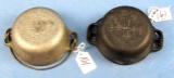 1 Toy Tite-top Dutch Oven Bottom; Size 0; P/n 568 & Table Service Dutch Oven; Griswold; Erie Pa; No
