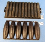 (2 Items) No. 22 Griswold Corn Bread Pan; Erie; P/n 954; Var. 11 & No. 6 Vienna Roll Pan; P/n 958