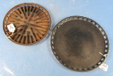 (lot) Round Sad Iron Heater W/patent Date & Griswold Epu Sad Iron Heater; P/n 1313; Center Warp & F