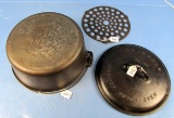 No. 10 Tite-top Dutch Oven; Raised Letter Lid Low Dome; P/n 2553 Griswold Epu; Ll; Slant; Patent; P