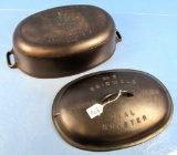 No. 5 Oval Roaster Dutch Oven; Raised Letter Lid; P/n 646; Griswold Epu; Ll; Block; P/n 645