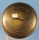 No. 11 Tite Top Dutch Oven; Low Dome; Raised Letter; Griswold Epu; Ll; Block; P/n 2554
