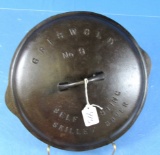 No. 9 Self Basting Skillet Cover; Low Dome; Raised Letter; Griswold Epu; Ll; Block; P/n 469 (2 Pate