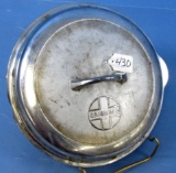 #8 Skillet Lid; High Dome W/raised Logo; Griswold; Self Basting W/patent; Ll; Block; P/n 1098 (chro