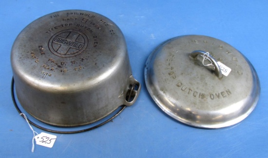#9 Tite Top Dutch Oven; Raised Letter; High Dome; Griswold Ll; Block; Chrome; Epu; P/n 2552/834