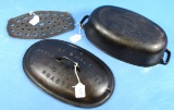 #3 Dutch Oven Oval Roaster; Griswold Epu; Ll; Block; Raised Letter Lid; P/n 643/ 644 W/trivet; 274