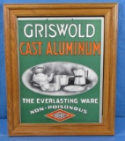 Advertising; Griswold Cast Aluminum; Griswold Diamond Logo; Cardboard; Orig. Framed