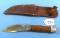 Hunting Knife W/sheath; Marbles; Moose Logo On Sheath