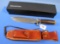 Bowie Knife; Winchester #0804; W/leather Sheath (stamped W/winc.+ Horse & Rider; Sheath Has Whet St