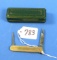 Little 2 Blade Pocket Knife; Gold Color; Remington; The Walt Williams Shop; In Green Box