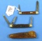 2 Pocket Knives; 2 Blade; Kk & 3 Blade; Keen Kutter W/leather Case; Has Logo Button