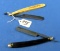 Lot: 2 Straight Razors Puma; Black Hndl Silver Tips & Wostenholn & Son/sheffield; Ixl Celluloid Hn