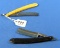 Lot: 2 Straight Razors Gutaker/sheffield; Black Hndl. & Rogers Cutlery; Nude Woman; Celluloid Hndl.