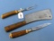 Lot: Cleaver #7814; Stag Hndl. Fork & Carving Knife; Winc.