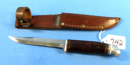 Hunting Knife W/sheath; Jean Case Cutlery; Little Valley Ny