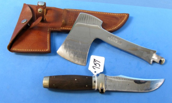 Combination Hatchet & Hunting Knife (blades Interchange); In Sheath; Case Xx