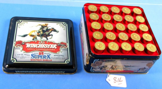 Advertising Tin Winchester 125th Anniv. Super X W/shotgun Shells (full)