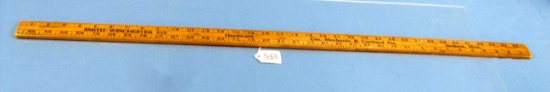 Wooden Yardstick Smith Winchester Hdwe; Jackson; Mich