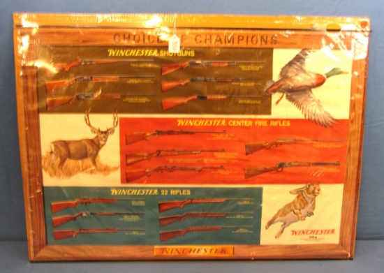 Lg. Poster; Choice Of Champions W/deer; Rabbit; Mallard; Winchester; Self Framed ; Banded Edge Top