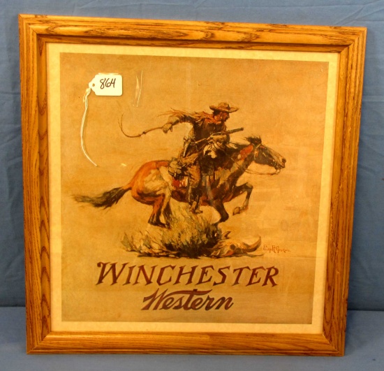 Winchester Western Horse & Rider Print; 18 1/2in X 18 1/2in; Framed; Goodwin