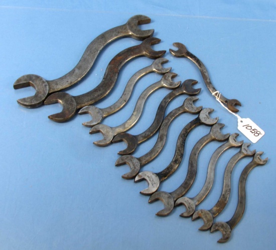 12 Curved S Wrenches; Winchester #1514 (6);#1505(4);#1528; 1537