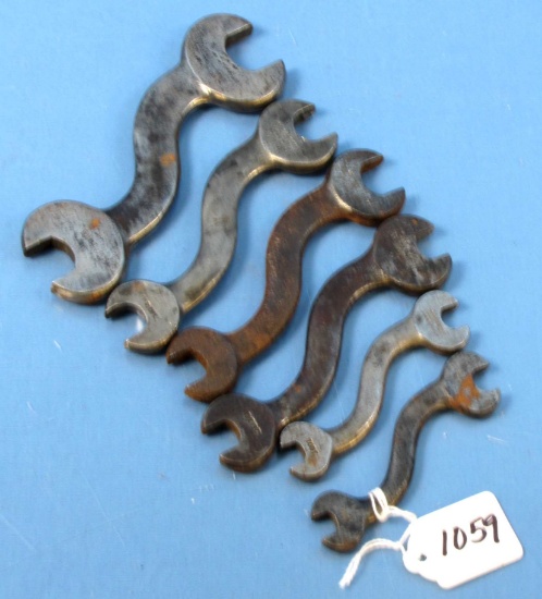 6 Curved S Wrenches; Winchester #1601(2)1828;1810;1813(3)