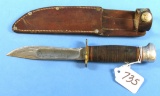 Hunting Knife W/sheath; Marble’s; W/mrkd Sheath