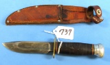 Hunting Knife W/sheath; Marble’s; W/mrkd Sheath