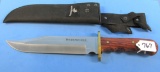 Bowie Knife In Canvas Sheath; Winchester On Blade & Winchester W/horse & Rider On Black Sheath; Lik