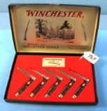 Pocket Knife Set Of 5; 1 For Ea. Model 37 Winchester12 Ga; 16 Ga; 20 Ga; 28 Ga & 410 Ga. In Box; Re